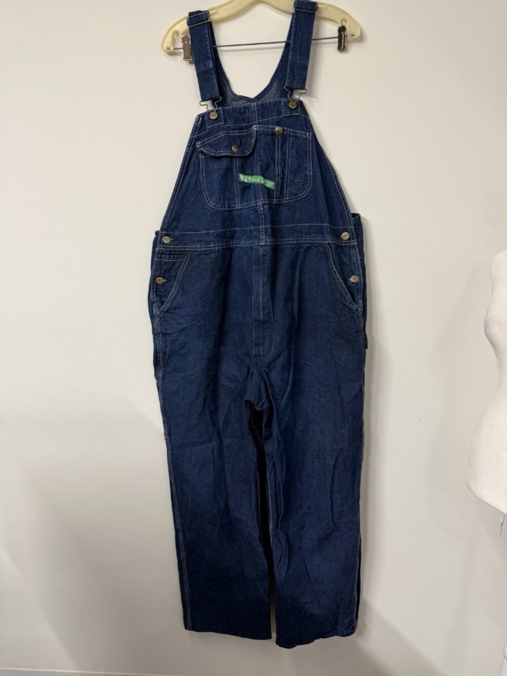 Vtg Key Imperial Men’s 42x29Dark Wash Jean Overall Aristocrat Denim Bib Workwear